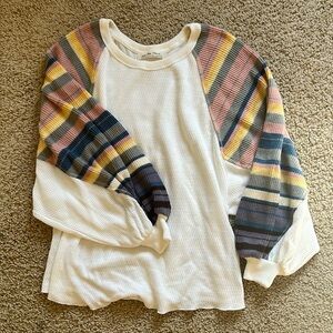 Free people thermal knit sleeve top